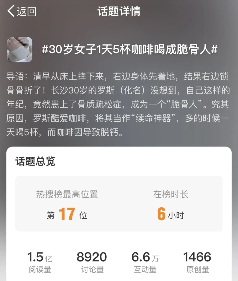 每日五杯咖啡引发三十岁女性骨折,过量咖啡因真会导致骨质疏松吗? 每日五杯咖啡引发三十岁女性骨折,过量咖啡因真会导致骨质疏松吗?