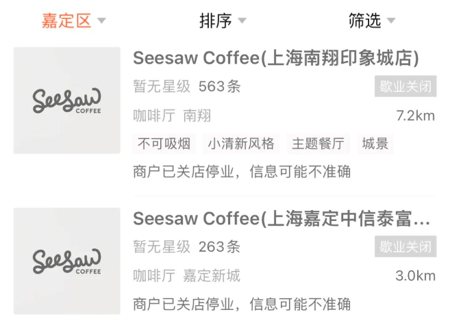 Seesaw咖啡一线城市门店大幅收缩，转战下沉市场能否扭转颓势