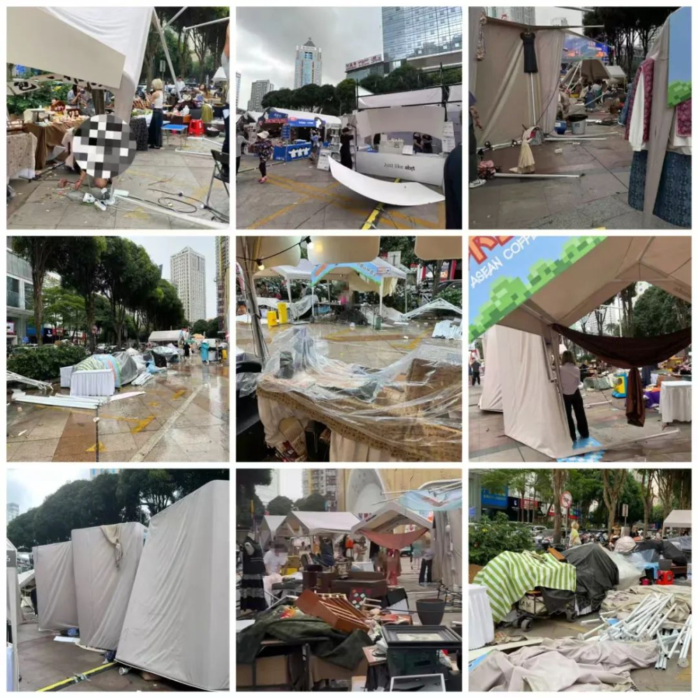 突发大风袭击南宁宁波两场户外咖啡节,帐篷被掀翻损失惨重 突发大风袭击南宁宁波两场户外咖啡节,帐篷被掀翻损失惨重